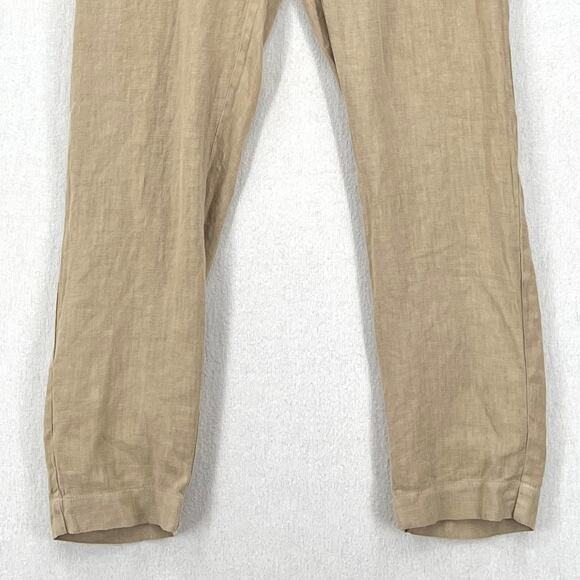 ENZA COSTA Linen Easy Pants Womens Medium Dark Clay Tan Pull On Drawstring NEW - Picture 6 of 14